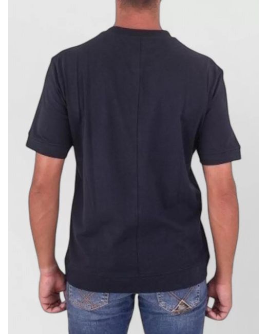 Paolo Pecora Blue Crew Neck Plain Short Sleeve T-Shirt for men