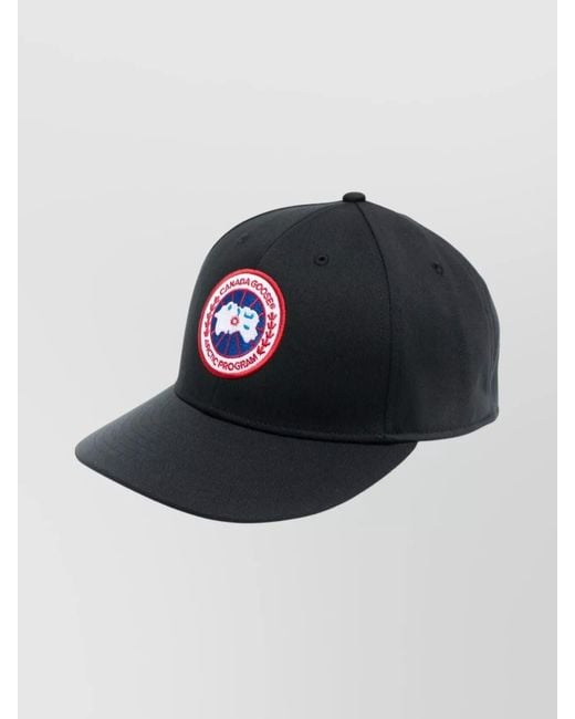 Canada Goose Black Logo Baseball Cap Flat Peak for men