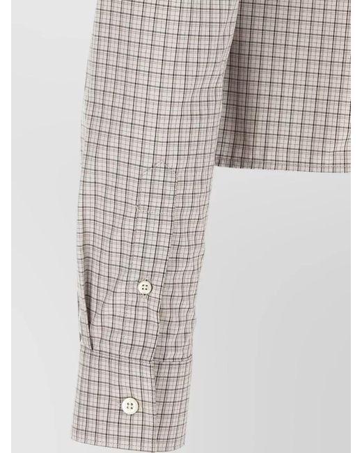 Maison Margiela Gray Checked Cotton Pointed Hem Shirt