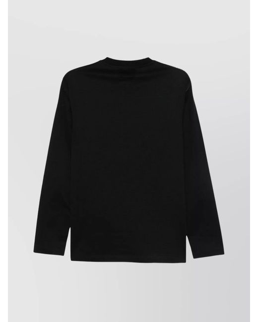 Emporio Armani Black Cotton Long-Sleeve Crew-Neck T-Shirt for men