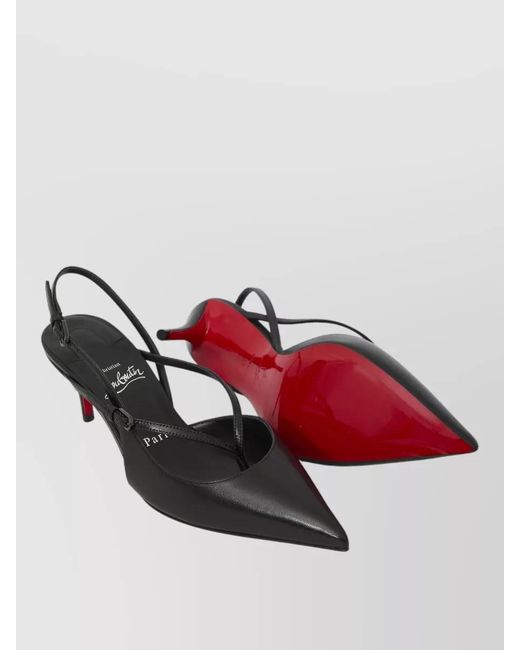 Christian Louboutin Black Twistissimo Slingback Pumps Kitten Heel