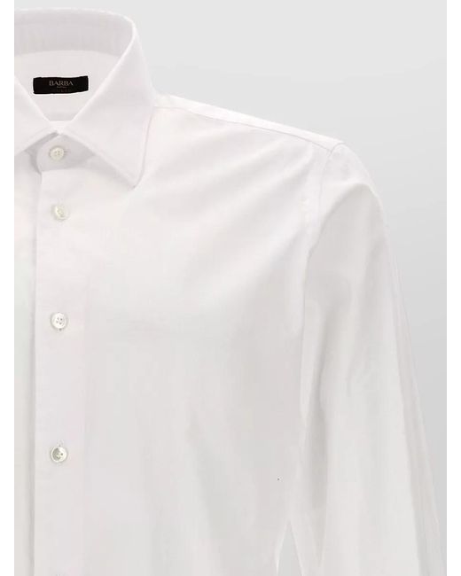 Barba Napoli White Culto Shirt Long Sleeves Style for men