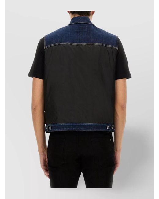 DSquared² Blue Denim Puffer Vest for men