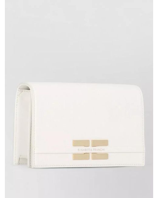 Elisabetta Franchi Natural Shoulder Bag Tone Hardware Chain