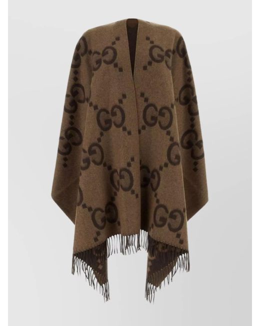Gucci Brown Reversible Cashmere Cape