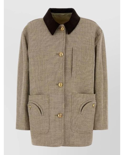 Blazé Milano Natural Cotton Blend Jacket Contrast Collar Design