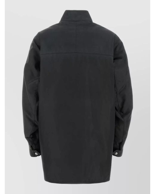 Prada Black Renylon Jacket High Collar Long Sleeves