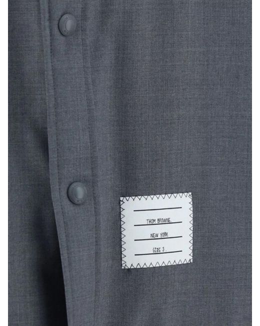 Thom Browne Blue Striped Sleeve Oversized Shirt for men