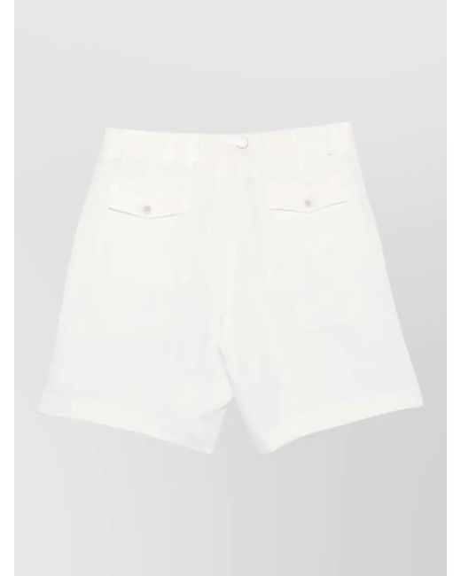 Lardini White Paaramis Pleated Shorts Belt Loops for men