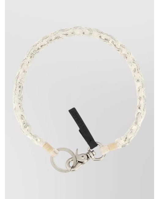 Our Legacy White Lace Ladon Necklace Braided Design Keyring for men