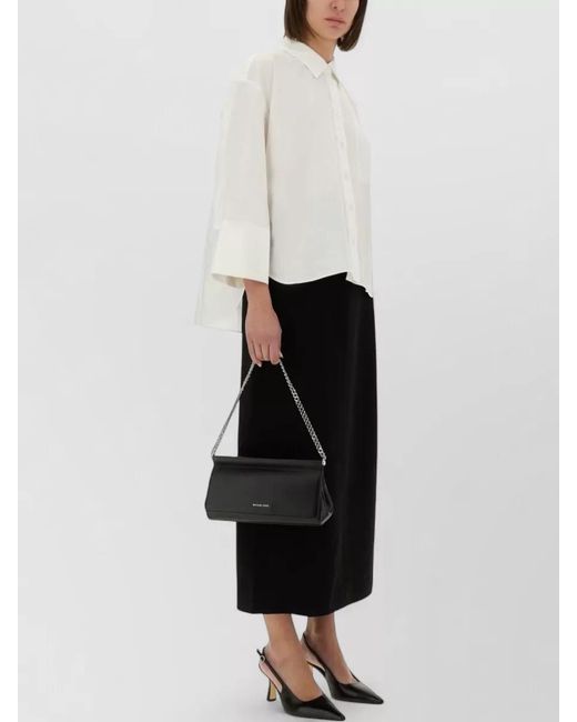 Michael Kors Black Crepe Maxi Pants Belt Loops Pockets