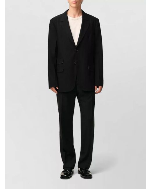 AMI Black Virgin Wool Single-Breasted Blazer for men