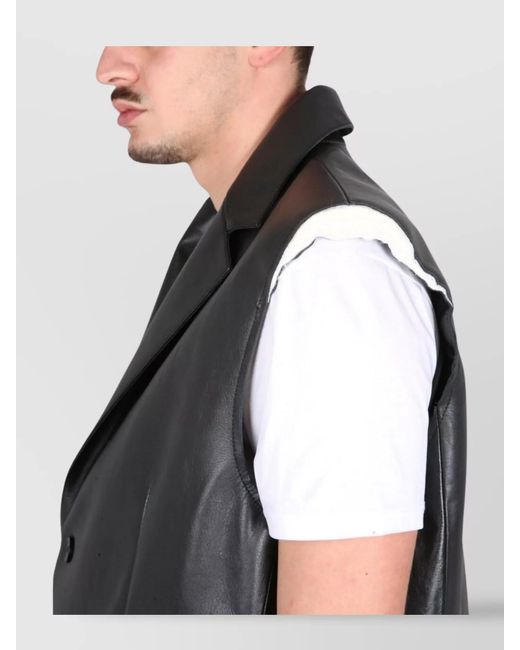MM6 by Maison Margiela Gray Leather Vest for men