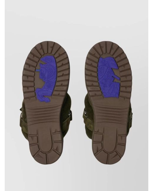Burberry Green Shearling Suede Slippers for men