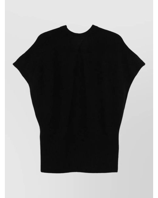 Lisa Yang Black Annelie Crew Neck Sweater Short Sleeves