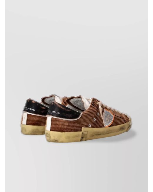Philippe Model Brown Low Top Sneakers for men