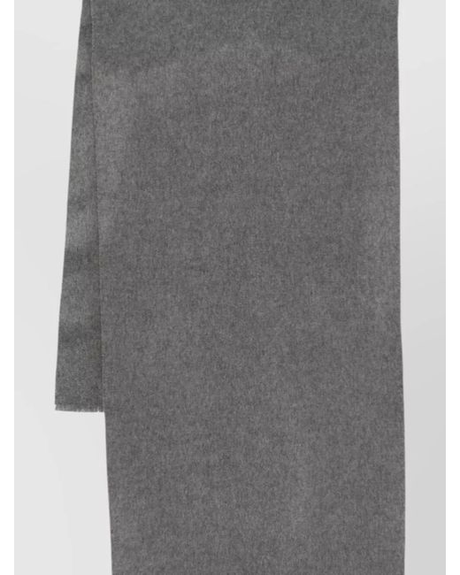 Jacquemus Gray Rectangular Wool Cashmere Blend Scarf Frayed