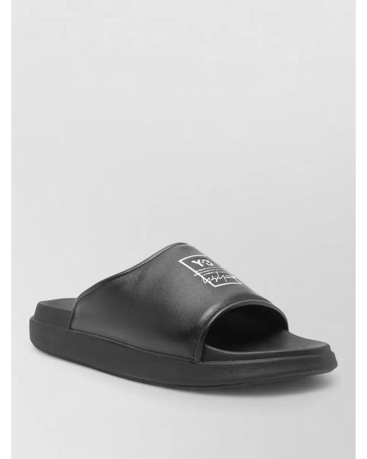 Y-3 Gray Rubber Sole Flat Slides Open Toe for men