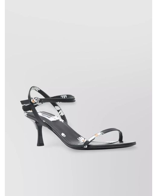 Moschino White Leather Almond Toe Sandals