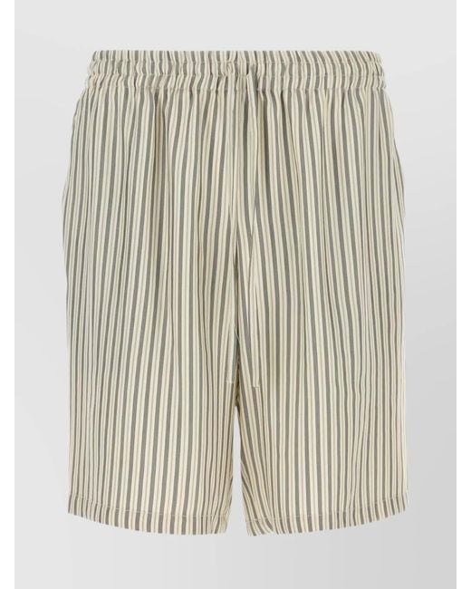 LeKasha Natural Embroidered Silk Bermuda Shorts for men
