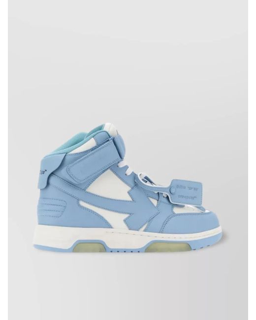 Off-White c/o Virgil Abloh Blue Calf Leather High-Top Sneakers for men