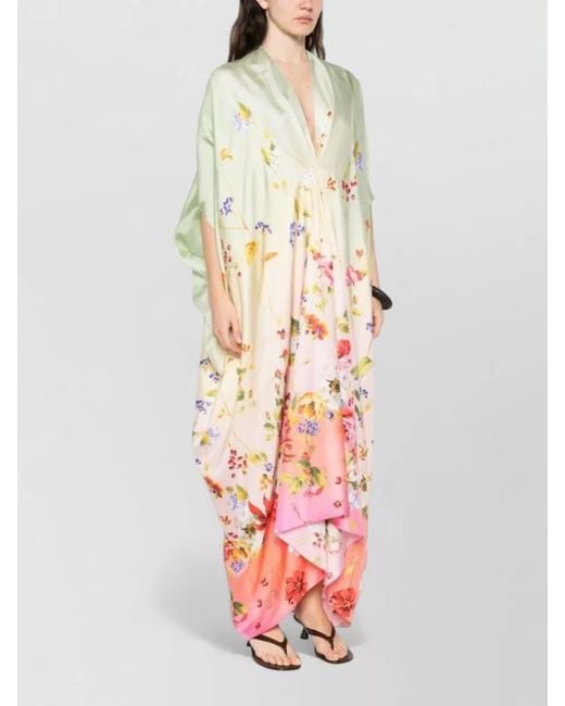 Roberto Cavalli White Silk Knee-Length Maxi Dress