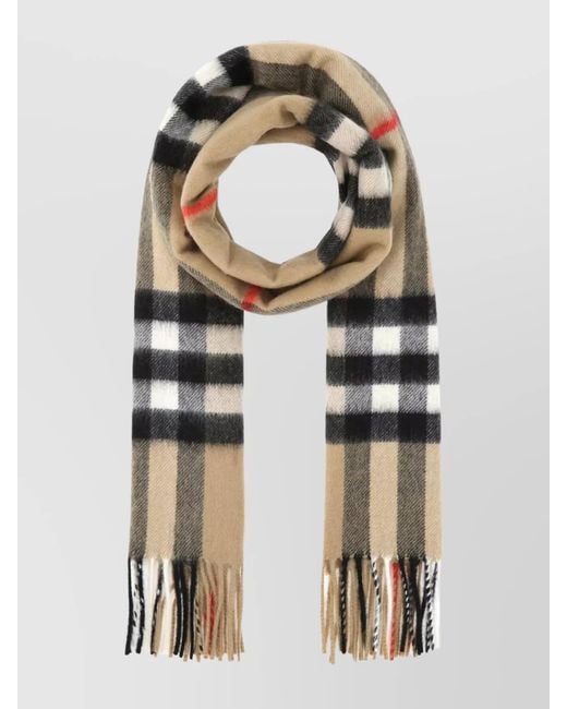 Burberry Natural Cashmere Check Scarf