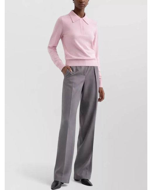 Jil Sander Gray Wool Wide-Leg Trousers
