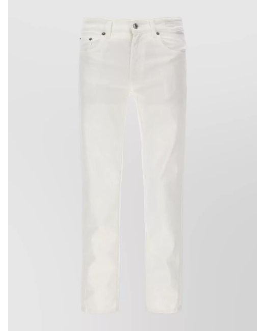 Department 5 White Skeith Jeans Belt Loops Five Pocket Design for men