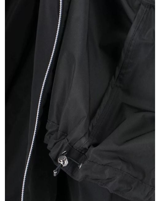 Herno Black High Collar Jacket Elastic Cuffs Drawstring Hem
