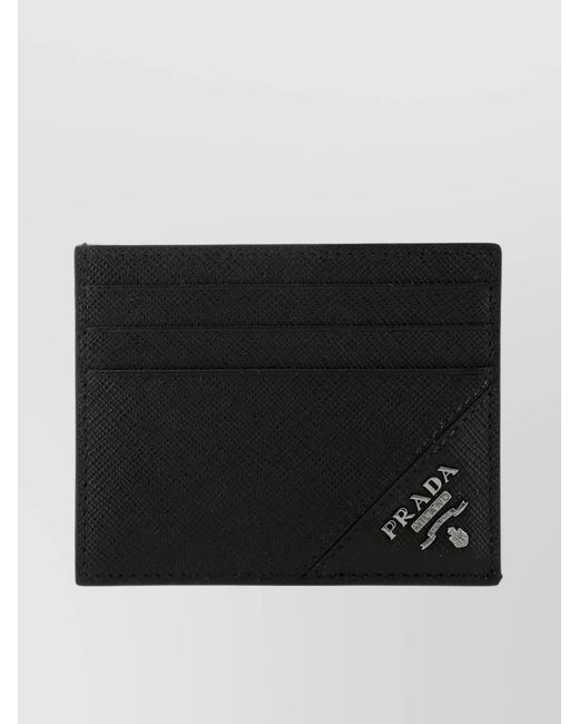 Prada Black Leather Card Holder for men