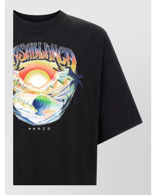 Casablanca Multicolor Airspray Print Cotton T-Shirt for men