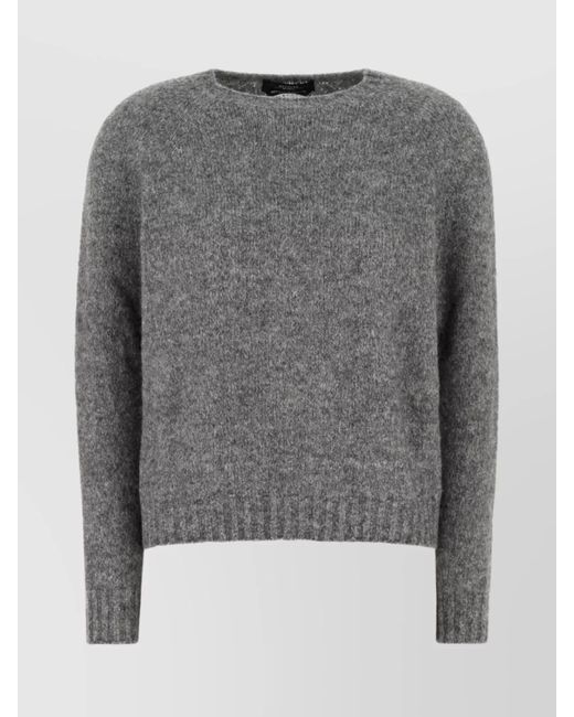 Weekend by Maxmara Gray Oversize Crew Neck Alpaca Blend Sweater