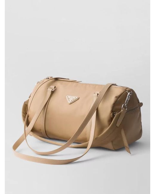 Prada Natural Structured Clutch Bag Adjustable Strap Handles