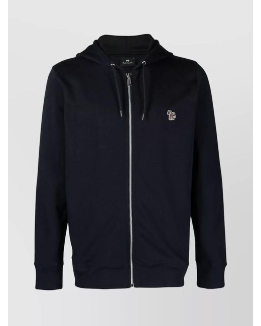 Paul Smith Blue Hooded Organic Cotton Sweater for men