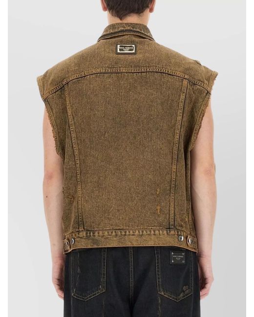Dolce & Gabbana Multicolor Denim Regular-Fit Vest for men