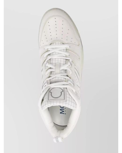 Moncler White Leather High-Top Sneakers