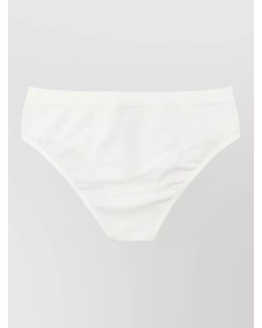 MM6 by Maison Margiela White High Cut Ribbed Cotton Everyday Brief