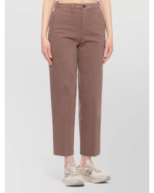 Briglia 1949 Brown Straight Leg Pants Belt Loops Pockets