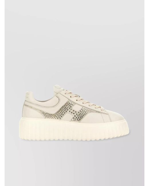 Hogan Natural Leather Logo-Embellished Low-Top Sneakers