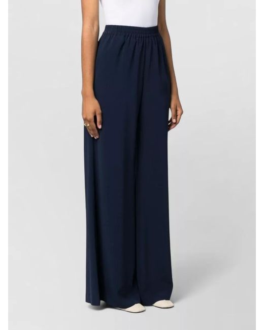 Gianluca Capannolo Blue Satin High Waist Floor Length Trousers