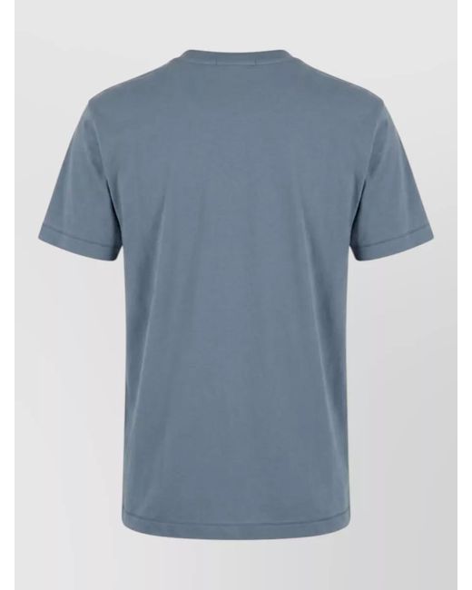 Stone Island Blue Cotton Logo-Patch Short-Sleeve T-Shirt for men