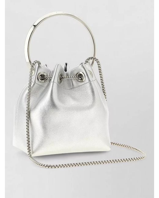 Jimmy Choo Gray Diwali Capsule Bon Bucket Bag Tassel