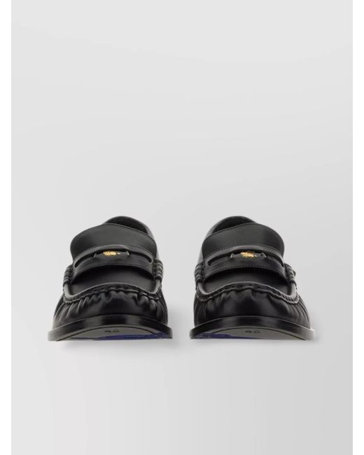 Burberry Black Leather Cadet Loafers