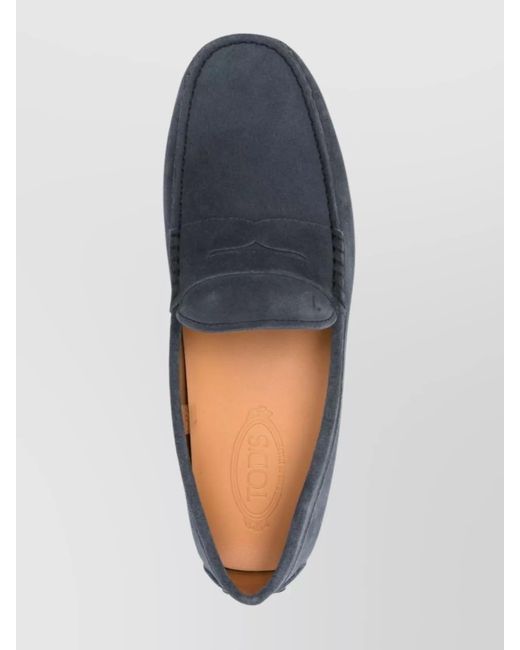 Tod's Blue Suede Leather Loafers for men
