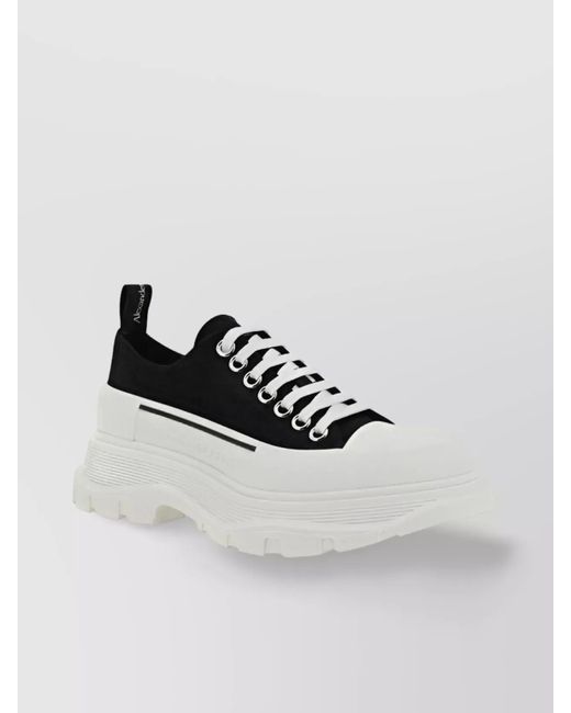 McQueen White Canvas Low-Top Sneakers