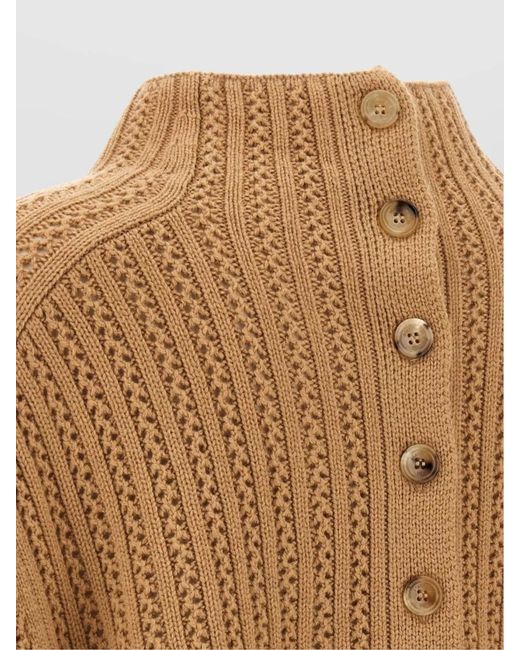 Max Mara Natural 'Hodeida' High Neck Cardigan
