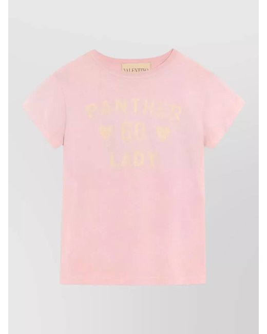 Valentino Garavani Pink Printed Cotton T-Shirt