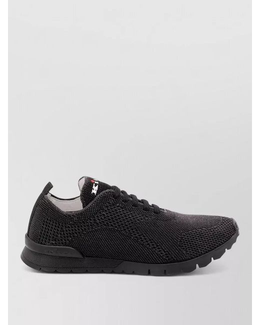 Kiton Black Low Top Sneakers Pull Tab Heel for men