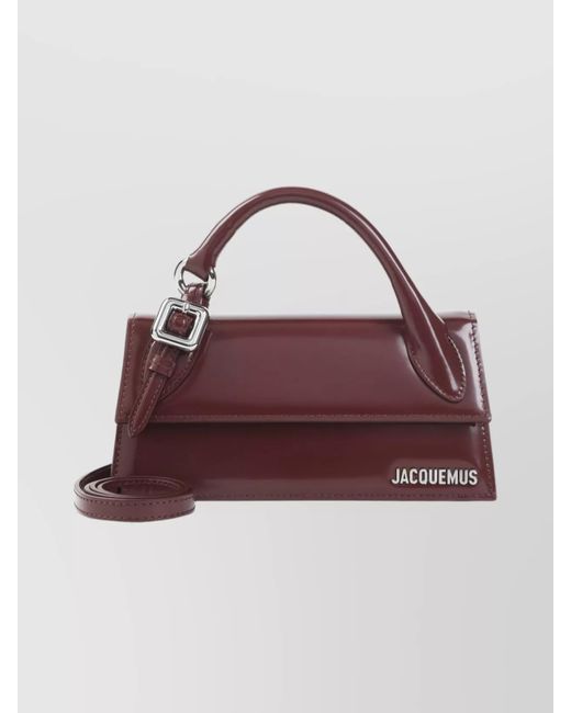 Jacquemus Purple Structured Cross-Body Handbag Adjustable Strap
